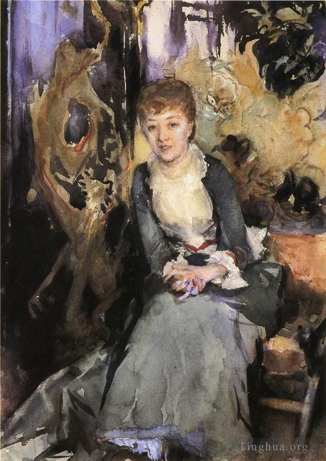 John Singer Sargent Various Paintings - Miss Reubell Seated in Front of a Screen portrait