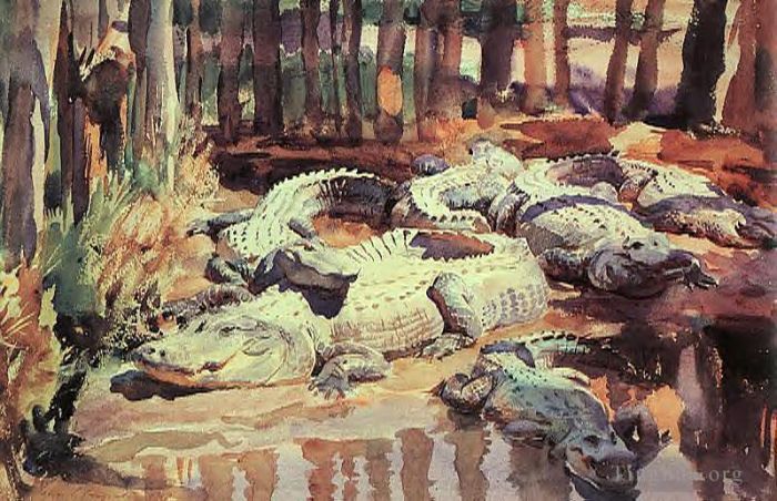 John Singer Sargent Various Paintings - Muddy Aligators