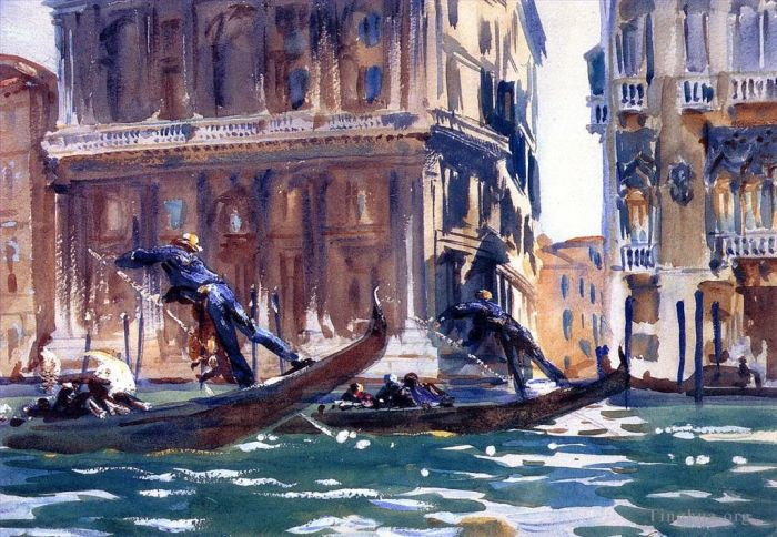 John Singer Sargent Various Paintings - On the Canal