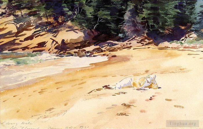 John Singer Sargent Various Paintings - Sand Beach Schooner Head Maine