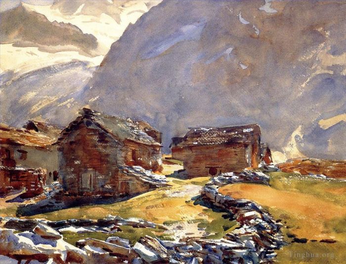 John Singer Sargent Various Paintings - Simplon Pass Chalets