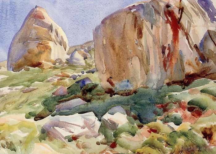 John Singer Sargent Various Paintings - The Simplon Large Rocks