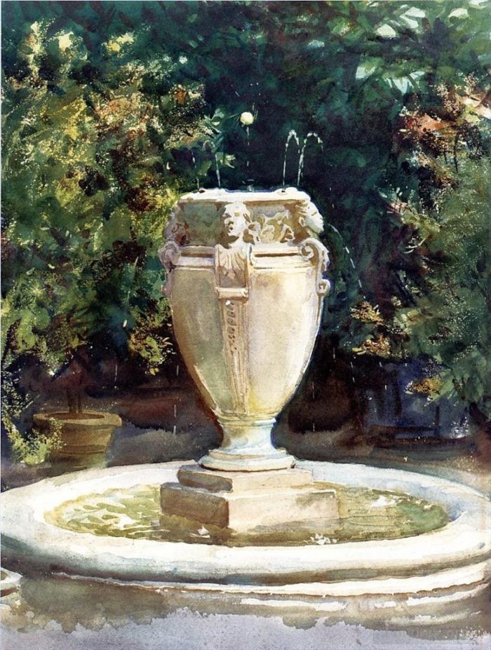 John Singer Sargent Various Paintings - Vase Fountain Pocantico