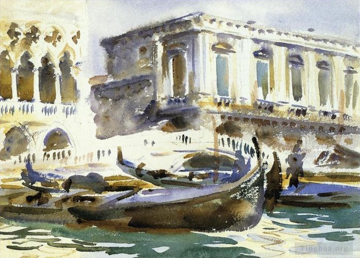John Singer Sargent Various Paintings - Venice The Prison boat