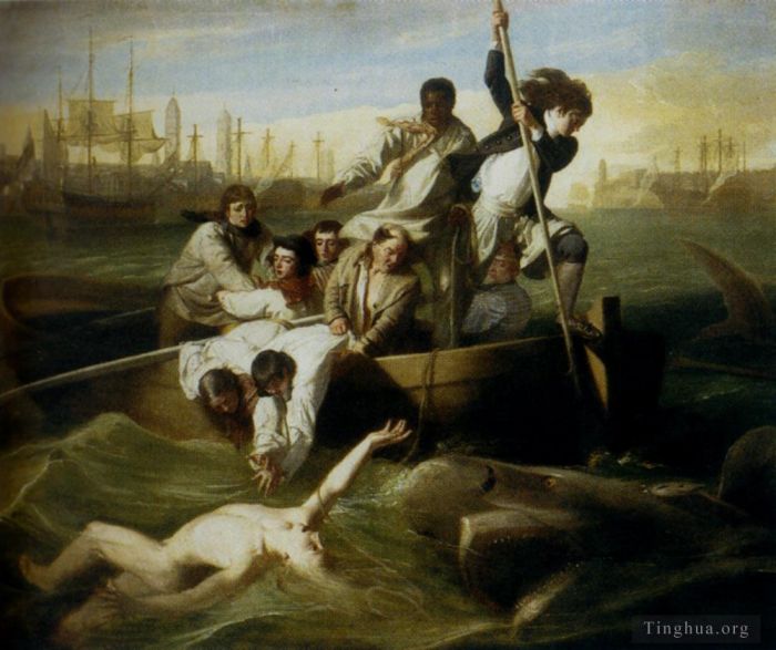 John Singleton Copley Oil Painting - Brrok Watson And The Shark