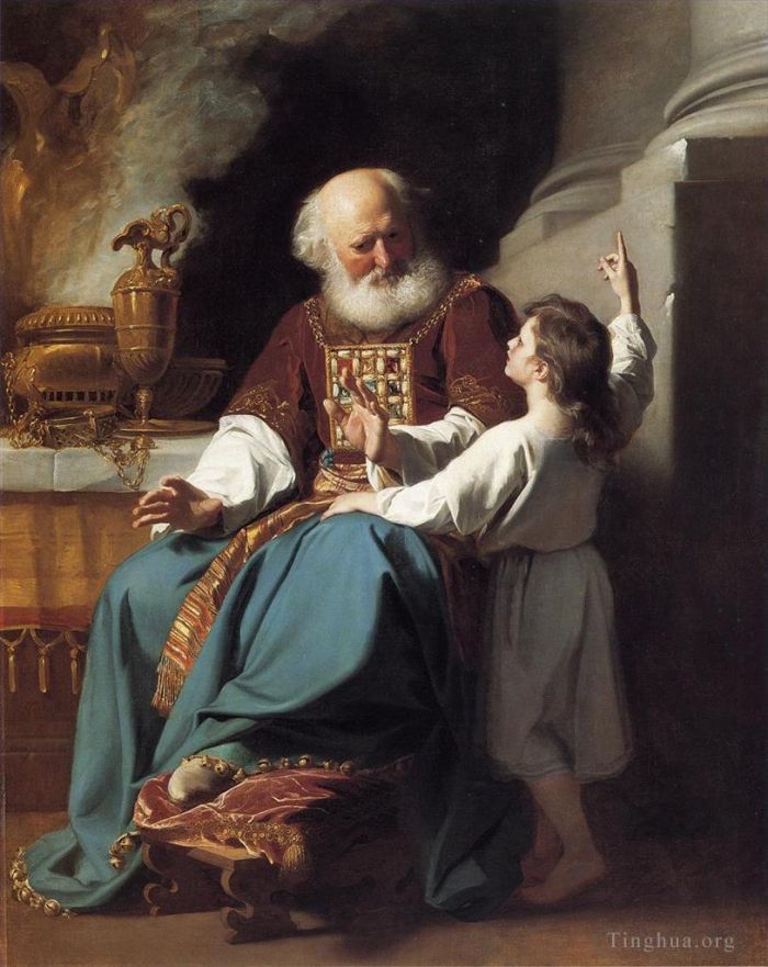 John Singleton Copley Oil Painting - Samuel Reading to Eli the Judgments of God Upon Elis House