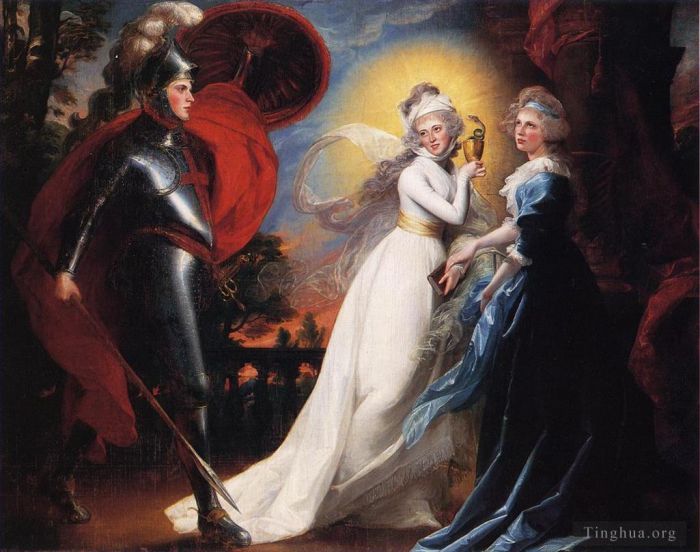 John Singleton Copley Oil Painting - The Red Cross Knight