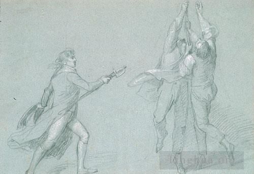 John Singleton Copley Various Paintings - Study For The Surrender Of The Dutch Admiral 1798