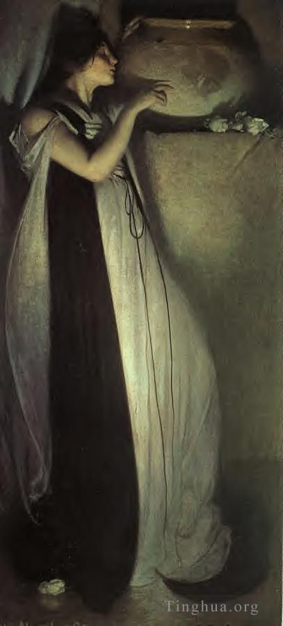 John White Alexander Oil Painting - Isabella and the Pot of Basil
