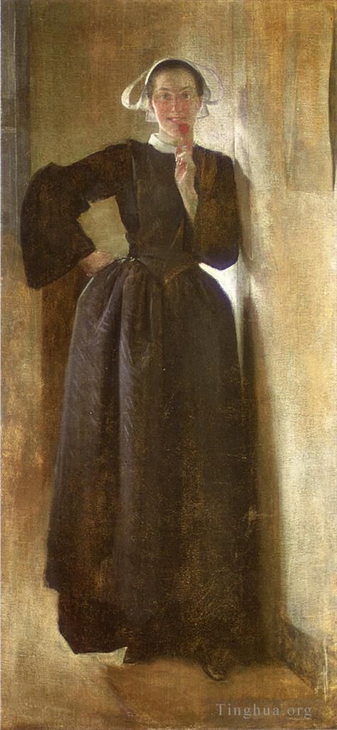 John White Alexander Oil Painting - Josephine the Breton Maid