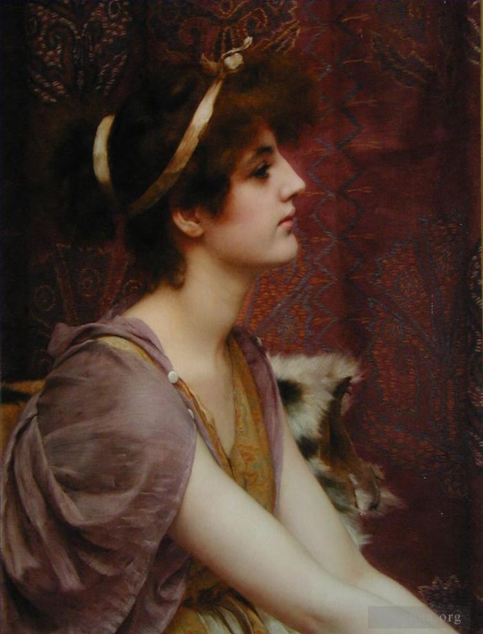John William Godward Oil Painting - Classical Beauty cropped