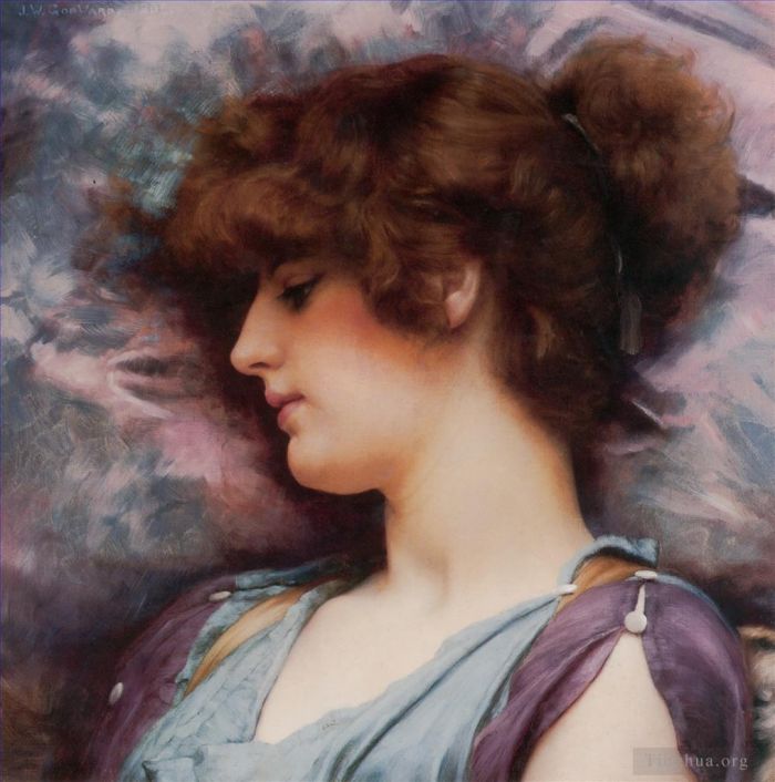 John William Godward Oil Painting - Far Away Thoughts a