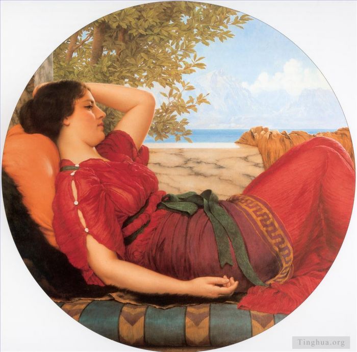 John William Godward Oil Painting - In Realms of Fancy