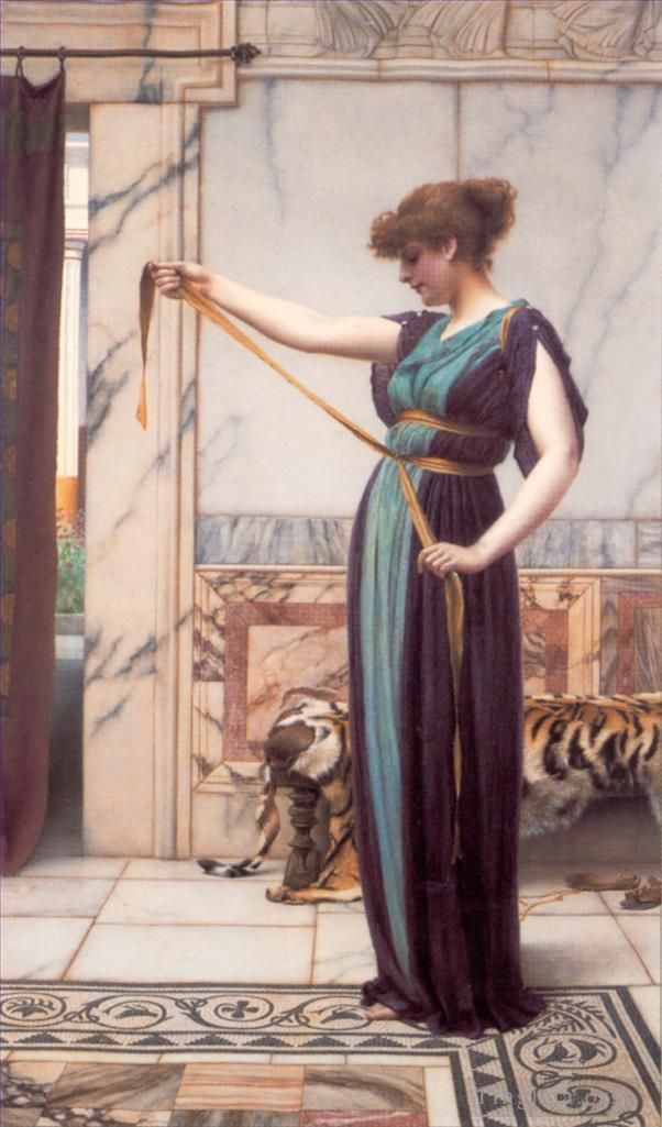 John William Godward Oil Painting - Pompeian Lady 1891