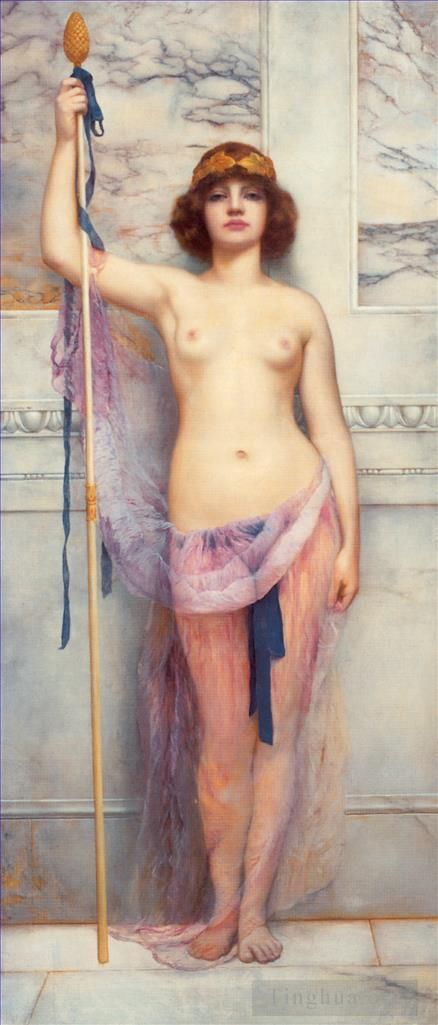 John William Godward Oil Painting - Priestess