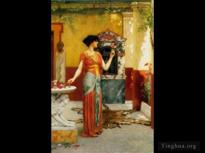 John William Godward Oil Painting - The Bouquet 1899