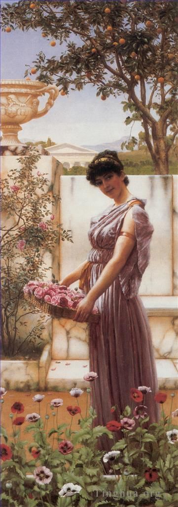 John William Godward Oil Painting - The Flowers of Venus 1890