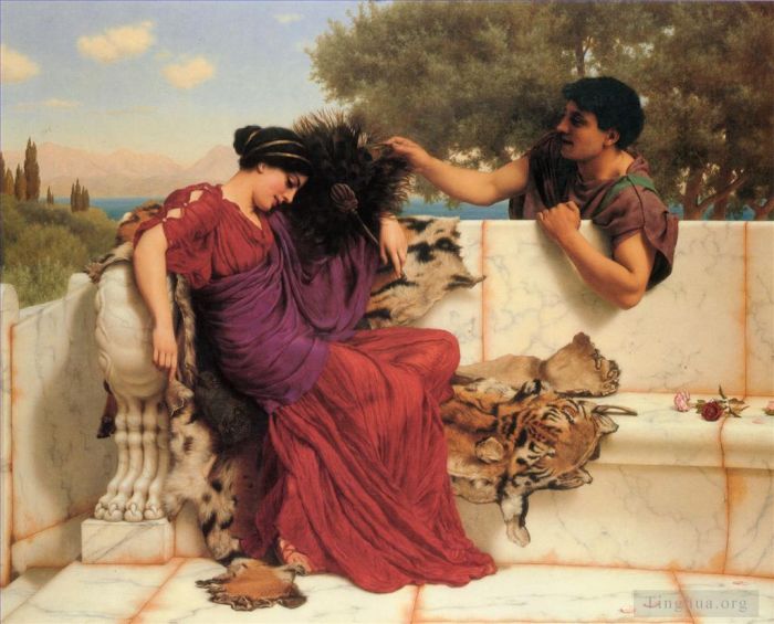 John William Godward Oil Painting - The Old Old Story