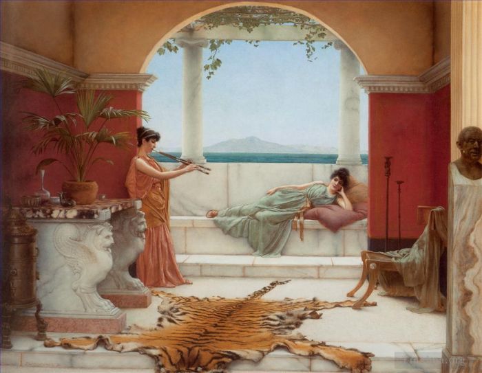 John William Godward Oil Painting - The Sweet Siesta of a Summer Day