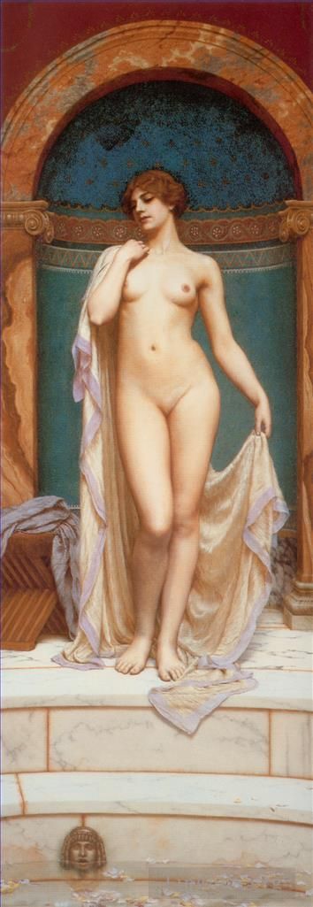John William Godward Oil Painting - Venus at the Bath