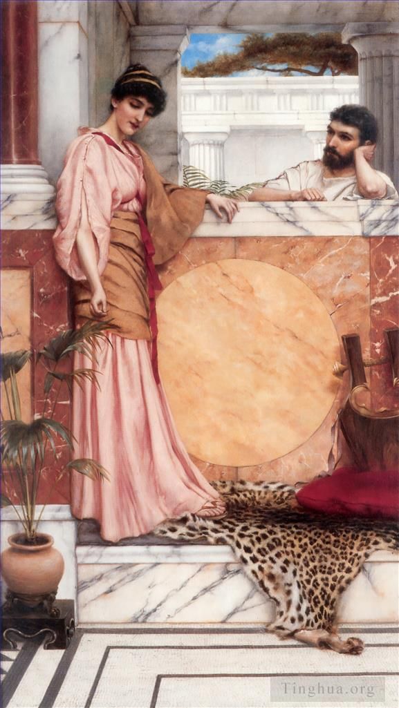 John William Godward Oil Painting - Waiting for an Answer
