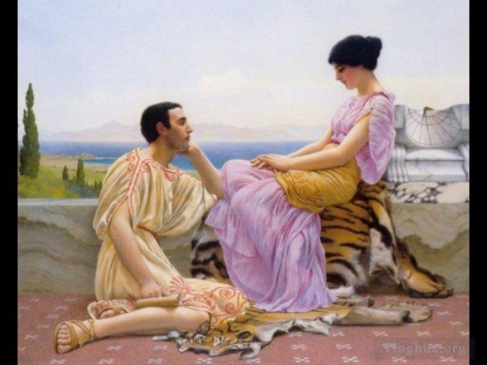 John William Godward Oil Painting - Youth and Time 1901