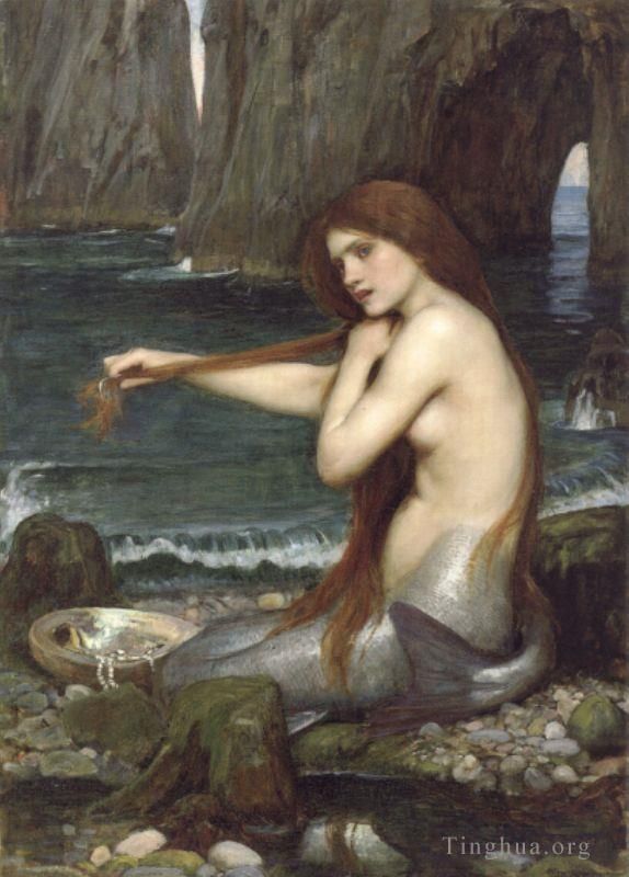 John William Waterhouse Oil Painting - A Mermaid