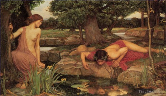 John William Waterhouse Oil Painting - Echo and Narcissus