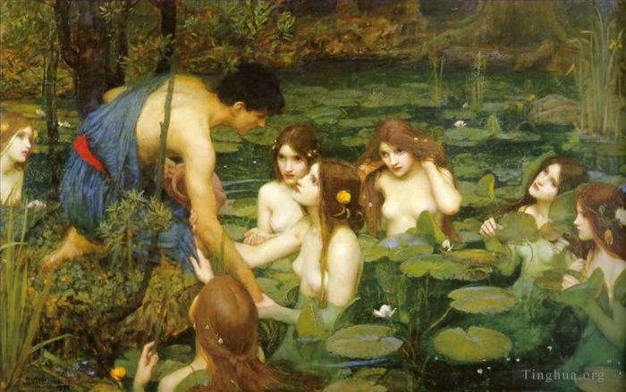John William Waterhouse Oil Painting - Hylas and the Nymphs