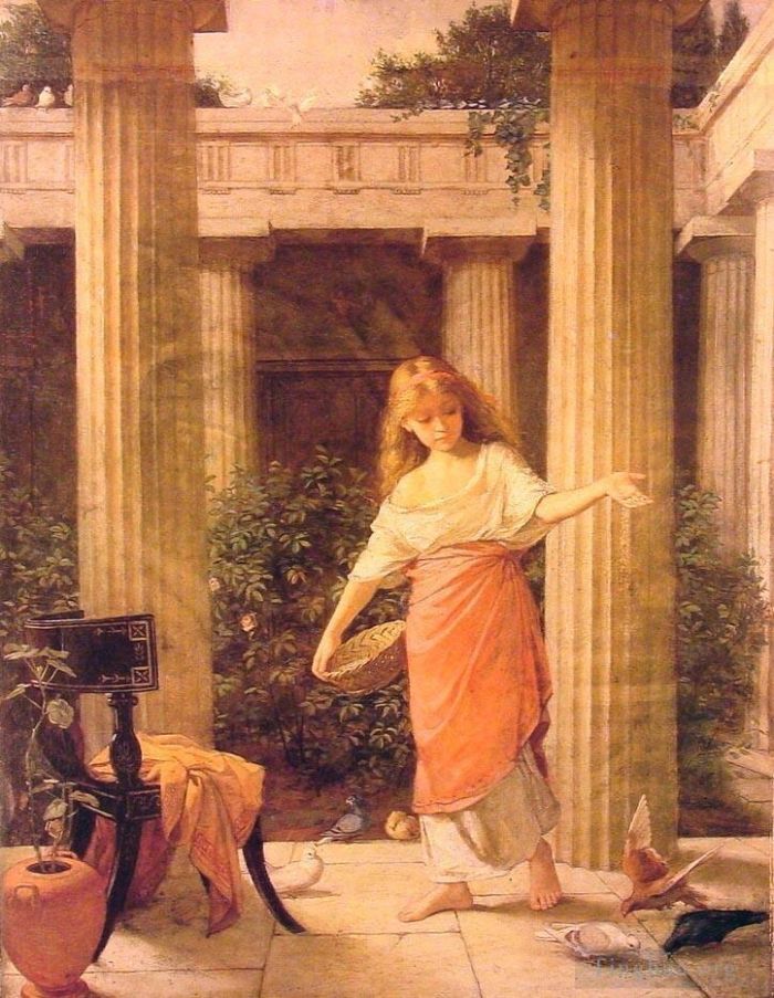 John William Waterhouse Oil Painting - In the Peristyle