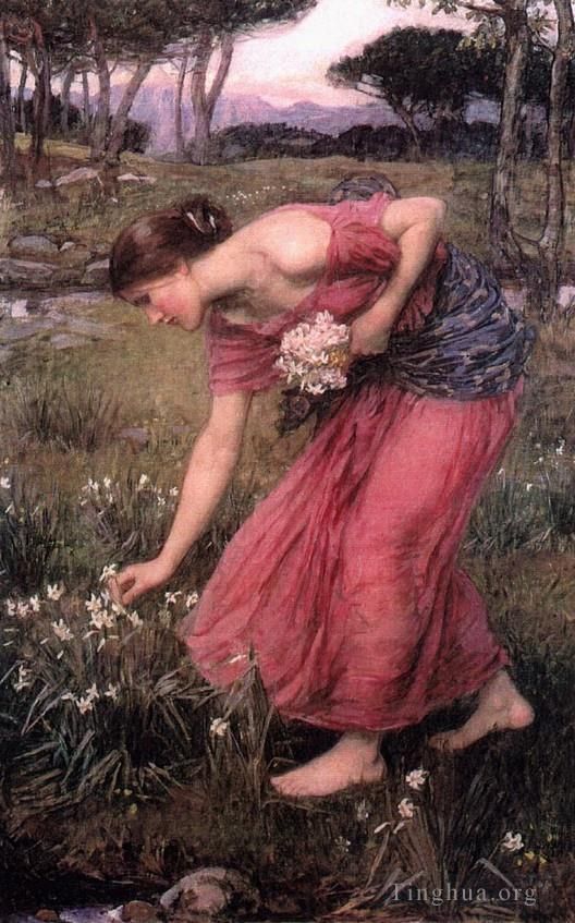 John William Waterhouse Oil Painting - Narcissus JW