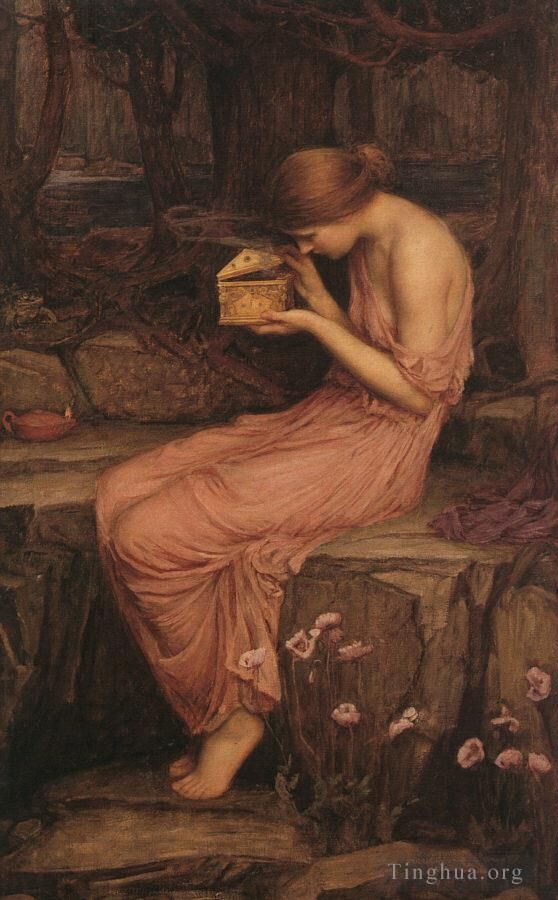 John William Waterhouse Oil Painting - Psyche Opening the Golden Box