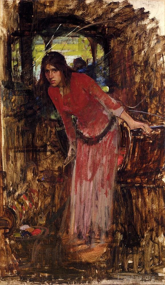 John William Waterhouse Oil Painting - Study For The Lady Of Shallot
