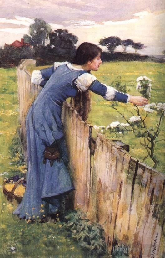 John William Waterhouse Oil Painting - The Flower Picker JW