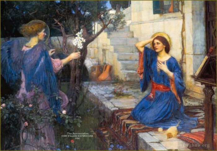 John William Waterhouse Oil Painting - The annunciation