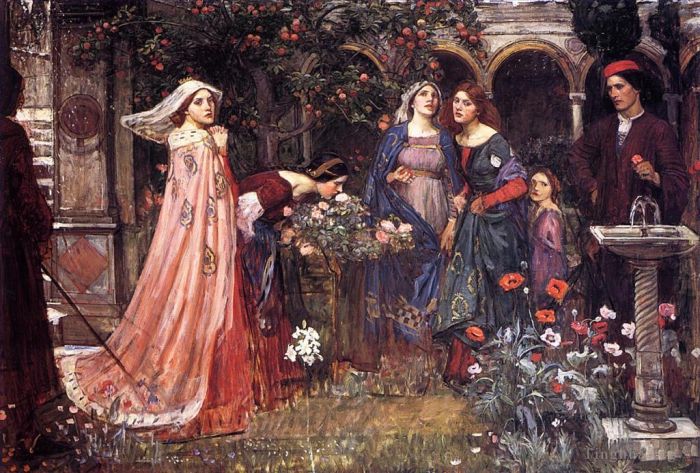 John William Waterhouse Oil Painting - The enchanted garden