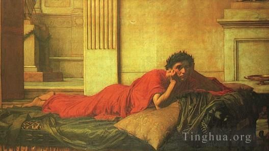 John William Waterhouse Oil Painting - The remorse of nero after the murdering of his mother JW