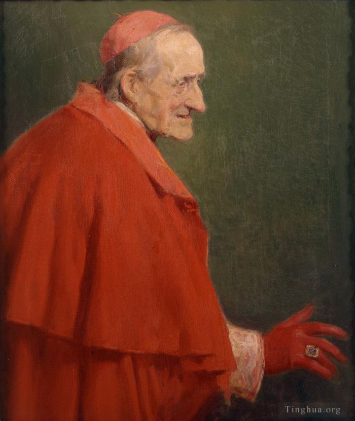 Jose Benlliure y Gil Oil Painting - Cardenal romano