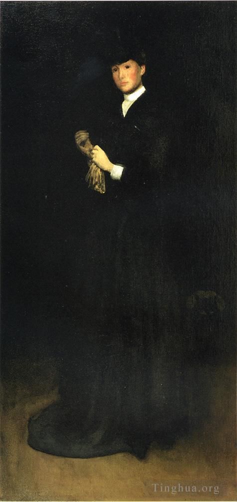 Joseph Rodefer DeCamp Oil Painting - Arrangement in Black No 8Portrait of Mrs Cassatt