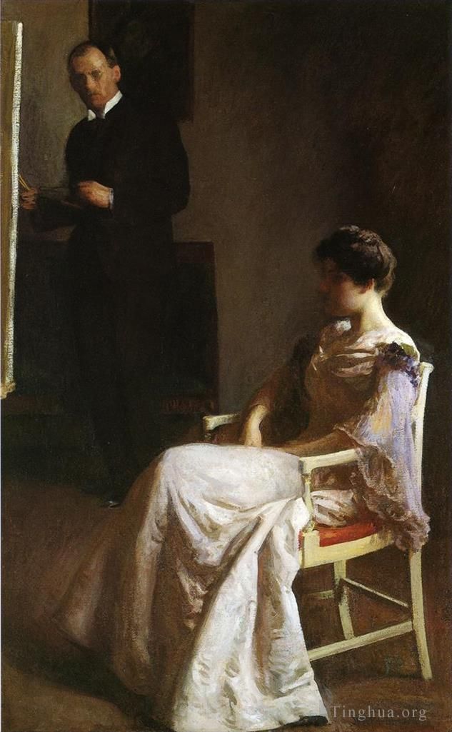 Joseph Rodefer DeCamp Oil Painting - In the Studio