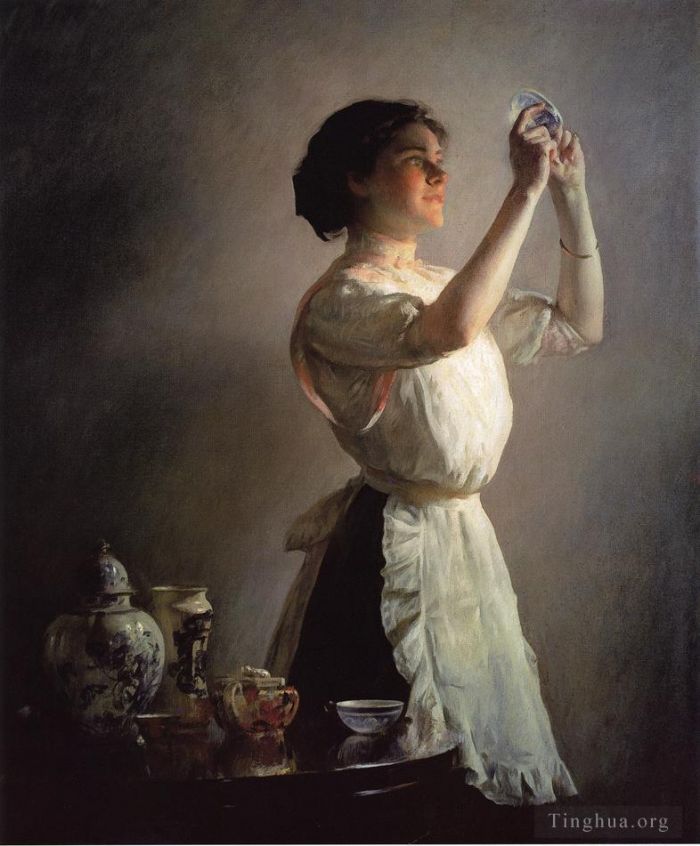 Joseph Rodefer DeCamp Oil Painting - The Blue Cup