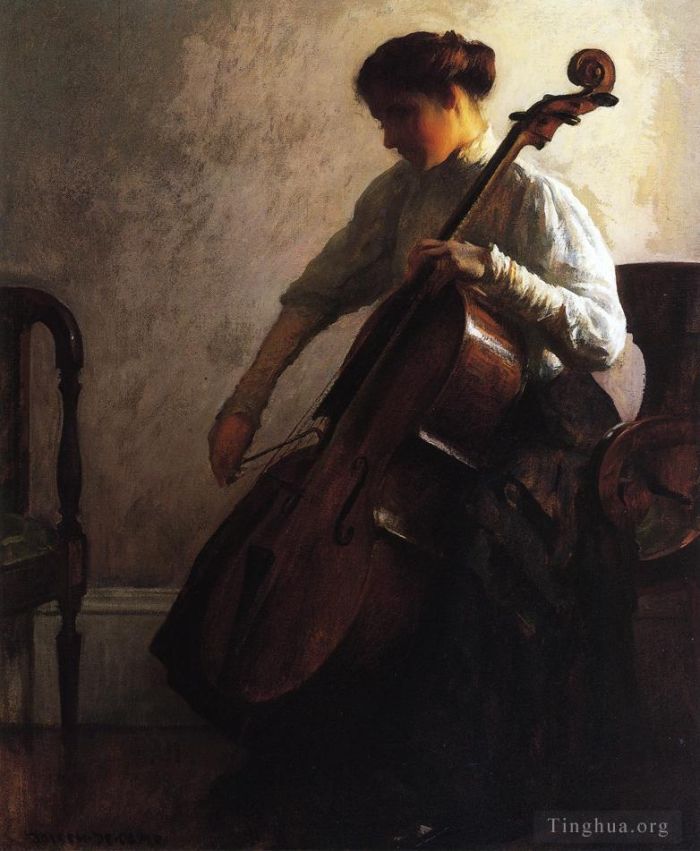 Joseph Rodefer DeCamp Oil Painting - The Cellist