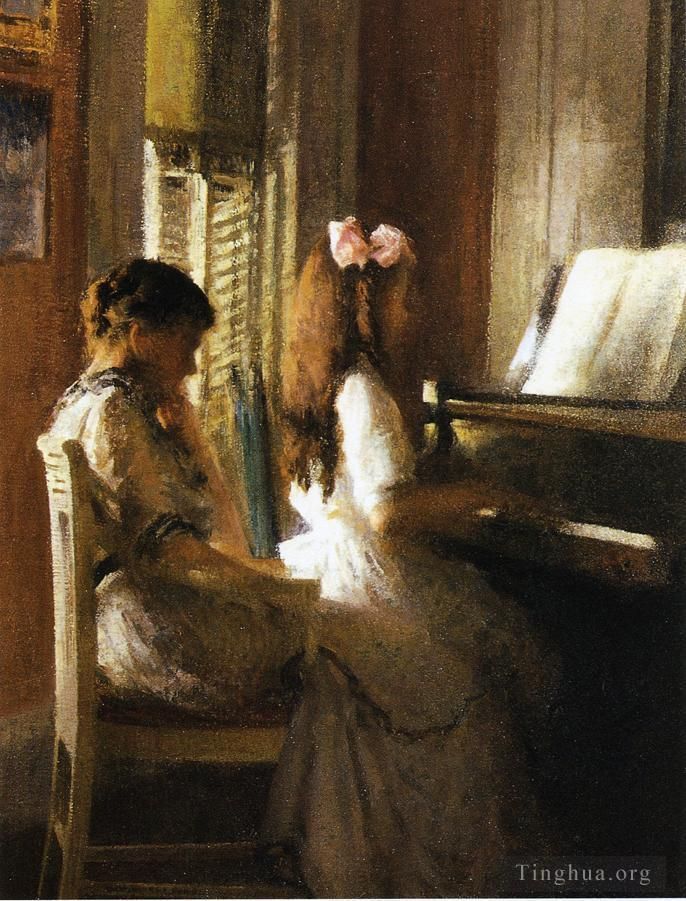 Joseph Rodefer DeCamp Oil Painting - The Music Lesson