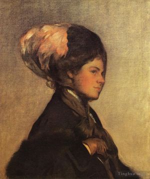 Artist Joseph Rodefer DeCamp's Work - The Pink Feather aka The Brown Veil