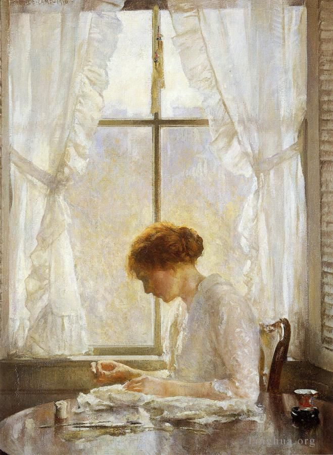 Joseph Rodefer DeCamp Oil Painting - The Seamstress