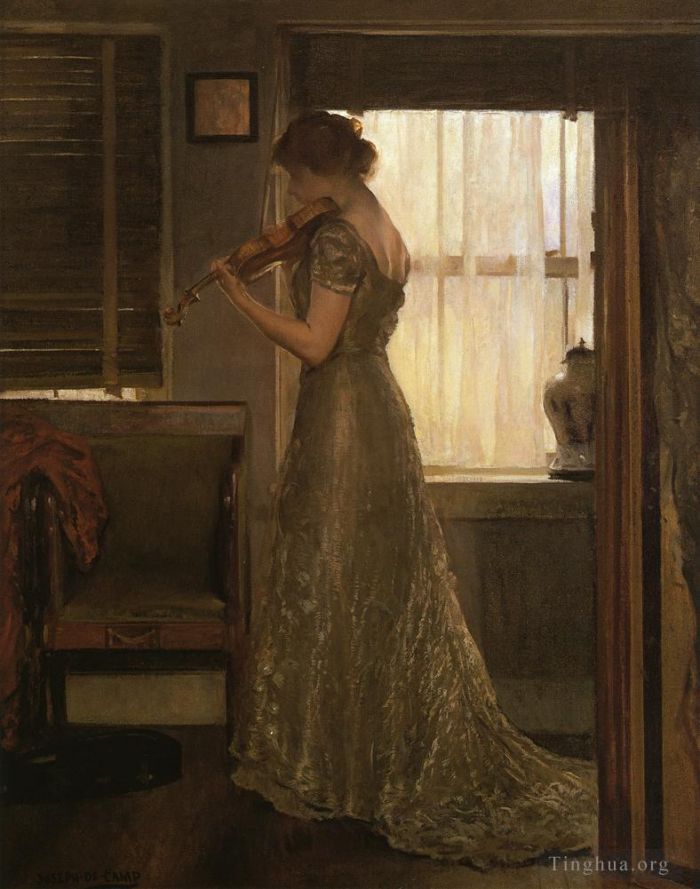Joseph Rodefer DeCamp Oil Painting - The Violinist aka The Violin Girl with a Violin III