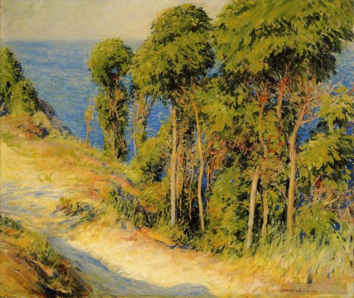 Joseph Rodefer DeCamp Oil Painting - Trees Along the Coast aka Road to the Sea
