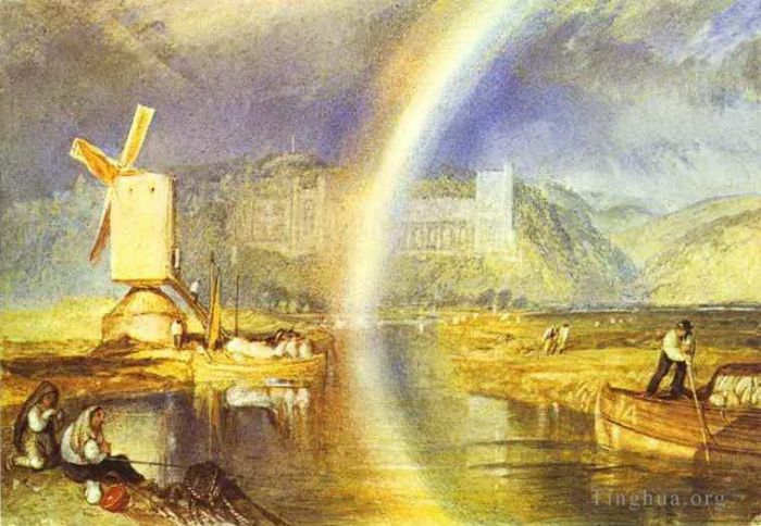 Joseph Mallord William Turner Oil Painting - Arundel Castle with Rainbow Turner