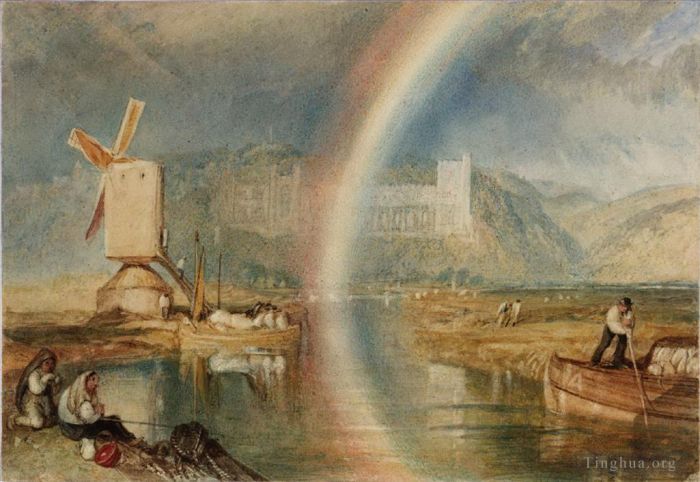 Joseph Mallord William Turner Oil Painting - Arundel Castle with Rainbow detail Turner