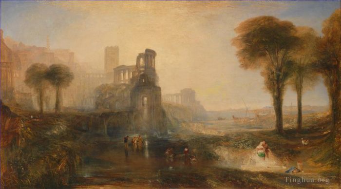 Joseph Mallord William Turner Oil Painting - Caligula Palace and Bridge Turner